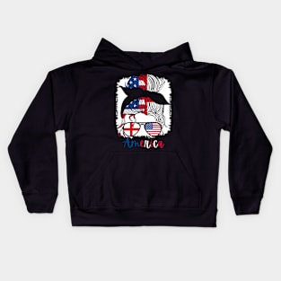 Half American Half English Girl USA England Mother's Day Kids Hoodie